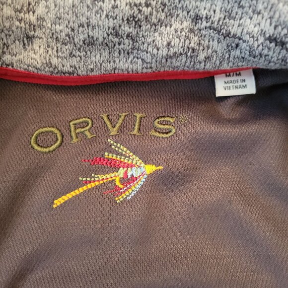Orvis Heather Gray Full‎ Zip Fleece Vest Zippered Pockets TROUT BUM - Picture 3 of 10